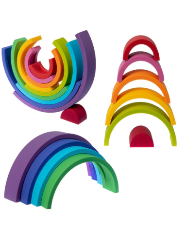Arc de Sant Martí apilable de silicona | Joguina sensorial