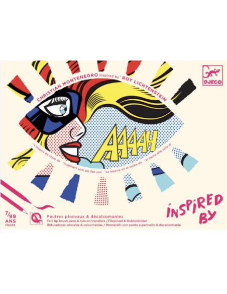 Joc de manualitats per pintar amb calcamanies Inspired by Roy Lichtenstein de Djeco