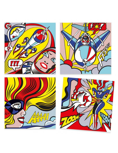 Joc de manualitats per pintar amb calcamanies Inspired by Roy Lichtenstein de Djeco