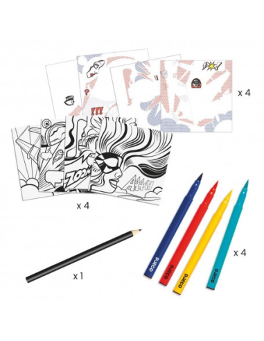 Joc de manualitats per pintar amb calcamanies Inspired by Roy Lichtenstein de Djeco