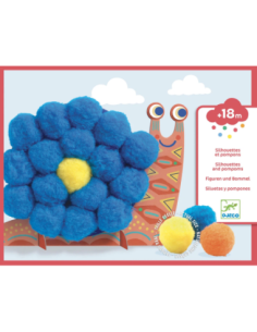 Collage Animales Suaves Djeco | Manualidad con pompones para niños