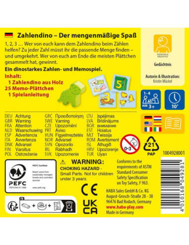 Dino de los números d'HABA