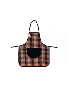 Davantal llarg de castanyera / castanyer amb butxaca. Estampat farcells.