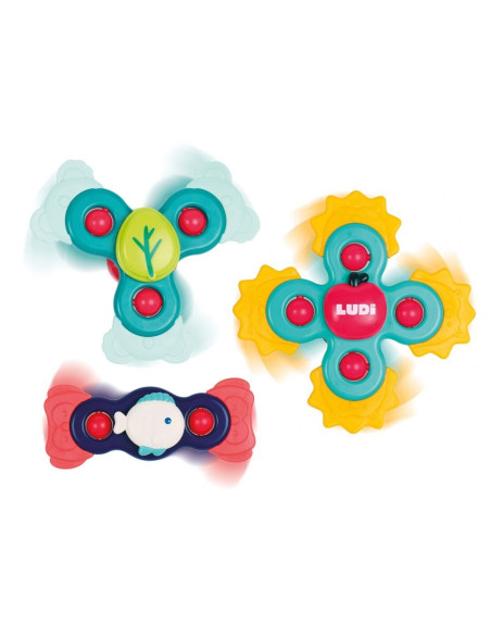 Conjunt de 3 Spinners amb Ventosa | Joguina sensorial per a nadons