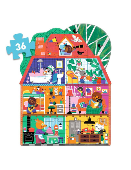 Puzzle gigante La casa de los amiguitos Djeco 36 piezas