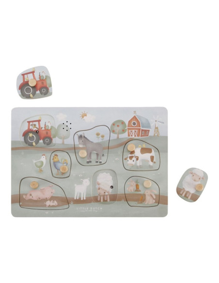 Encaixable de fusta amb sons Little Dutch | La granja | A Joc Lent