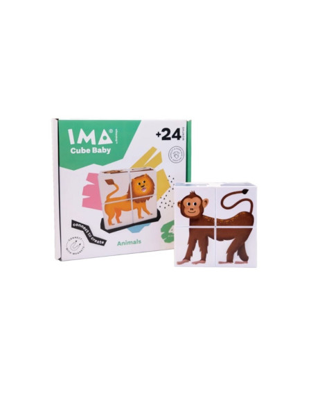 Imanix Cube Baby Animals 4 piezas | Cubos magnéticos Braintoys