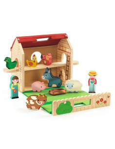 Softi Farm Djeco | Granja portátil de madera y fieltro