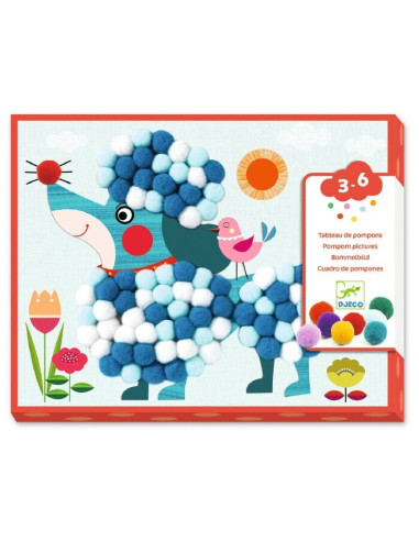 Crea con Pompones Perros para Acariciar Djeco | Manualidad infantil