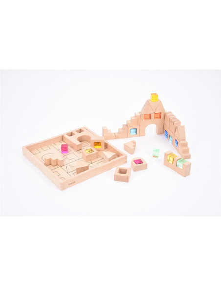 Blocs brillants de construcció de fusta 39 pcs de Tickit