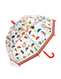 Paraigües transparent sota la pluja