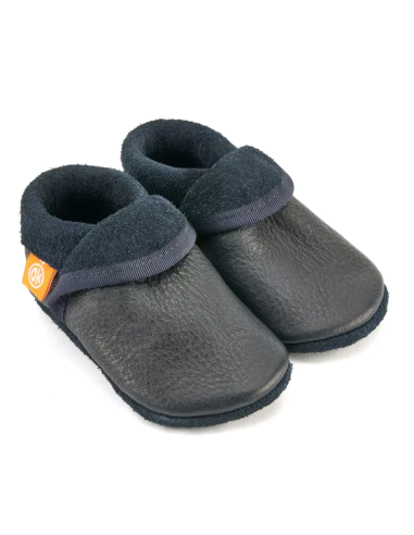 Sabates de pell blau fosc