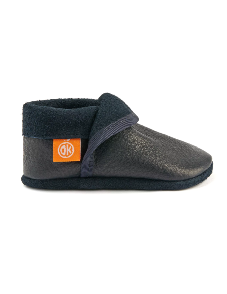 Sabates de pell blau fosc