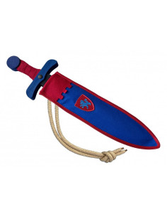 Espasa Softik Kamelot blava amb funda de lleó | Espasa infantil segura | A Joc Lent