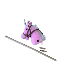 Unicorn de peluix Softik rosa – pal de fusta per cavalcar 2