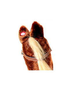Cavall de peluix Softik marró – Pal de fusta per cavalcar 2