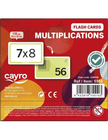 Flashcards de multiplicaciones | Juego educativo de cálculo