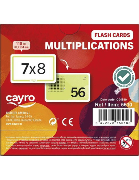Flashcards de multiplicaciones | Juego educativo de cálculo