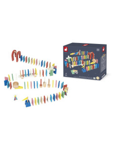 Carrera de dominó Janod | Juego construcción causa-efecto niños
