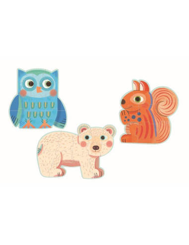 Puzle Evolutivo en el Bosque Djeco | Primeros Puzles Infantiles