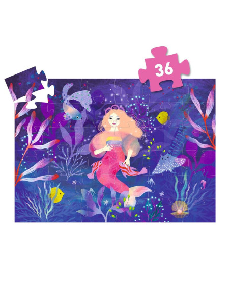 Puzzle Silueta Ella la Sirena 36 Peces Djeco