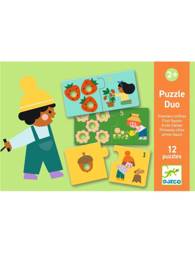 Puzzle Duo Primeros Números Djeco | Puzzle educativo para aprender a contar