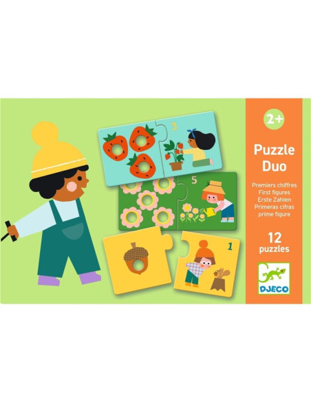 Puzzle Duo Primeros Números Djeco | Puzzle educativo para aprender a contar