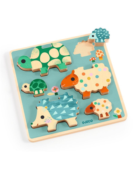 Puzzle de Madera Puzz & Play Family Djeco | Puzzle 2 en 1