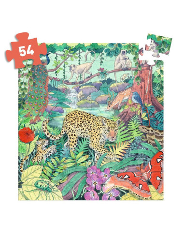 Puzzle Silueta Jungla Índia Djeco | 54 peces FSC®