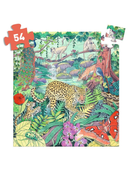 Puzzle Silueta Jungla Índia Djeco | 54 peces FSC®