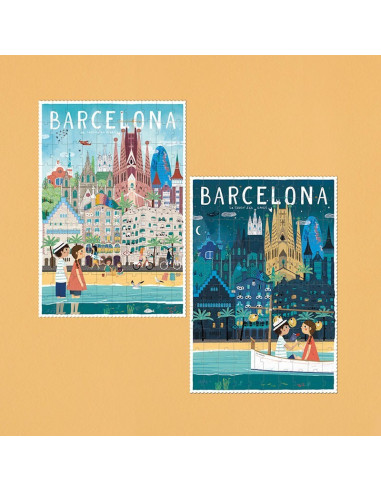 Puzzle Barcelona Skyline Londji | 100 peces reversible
