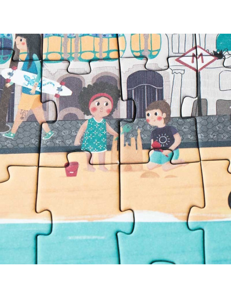 Puzzle Barcelona Skyline Londji | 100 peces reversible