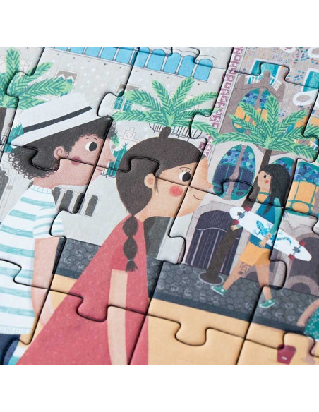 Puzzle Barcelona Skyline Londji | 100 peces reversible