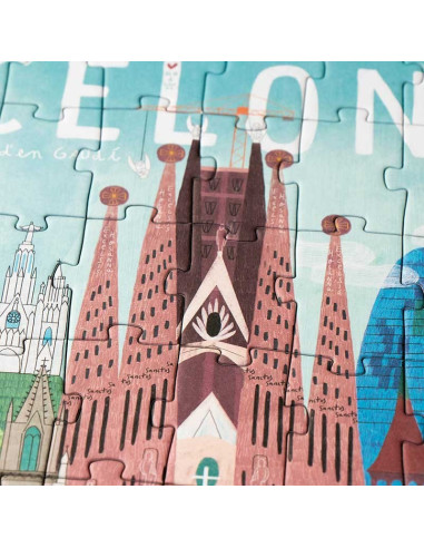 Puzzle Barcelona Skyline Londji | 100 peces reversible