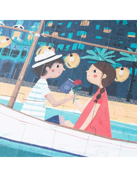 Puzzle Barcelona Skyline Londji | 100 peces reversible
