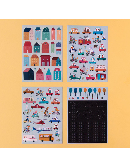 City Stickers Londji | 150 pegatinas removibles +3 años