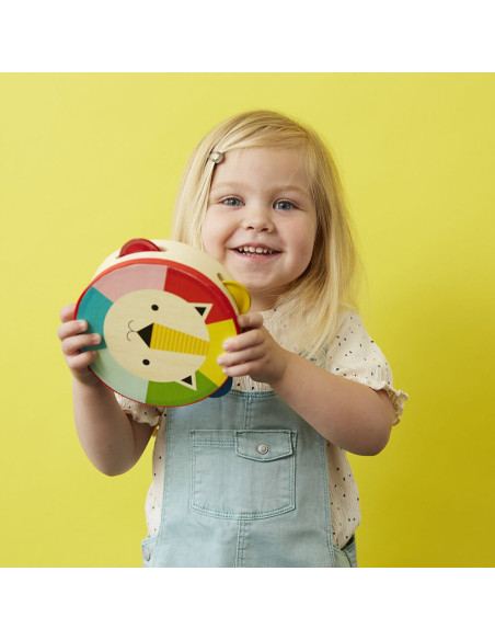 Pandereta de fusta amb caleidoscopi Petit Collage | Joguina musical infantil