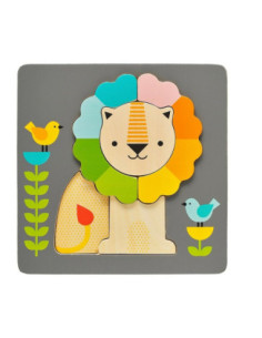 Rompecabezas de madera con león Petit Collage | Juguete educativo infantil