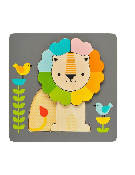 Rompecabezas de madera con león Petit Collage | Juguete educativo infantil