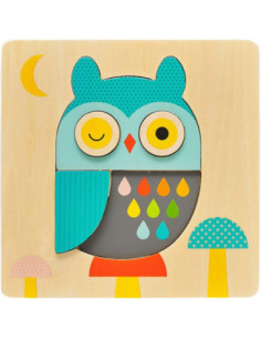 Puzle encaixable de fusta mussol Petit Collage | Joguina educativa