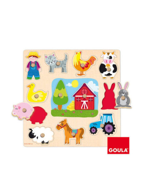 Puzzle de siluetes de la granja de fusta | Joguina educativa