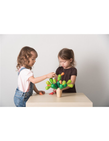 Cactus equilibrista de madera PlanToys | Juego de equilibrio infantil