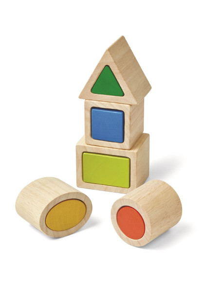 Juego de encajar formas geométricas de madera PlanToys | A Joc Lent