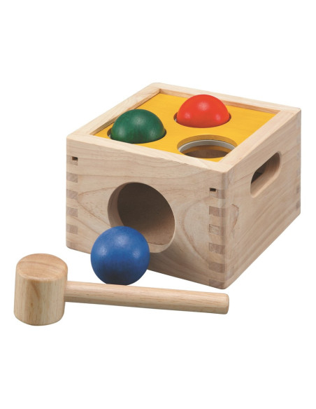 Caixa golpeja i cau PlanToys – joc causa efecte nadons | A Joc Lent