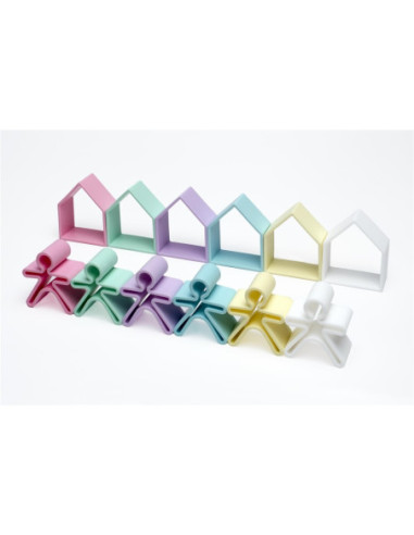 Dëna 6 cases i 6 nens pastel | Joc de silicona educatiu