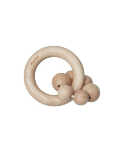 Sonajero aro con bolas natural PlanToys | Juguete sensorial bebé