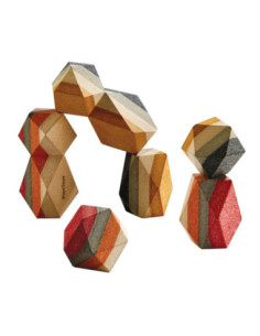 Geo Rocas Apilables PlanToys | Juego de equilibrio de madera
