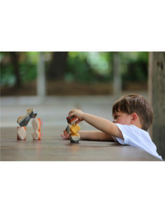 Geo Rocas Apilables PlanToys | Juego de equilibrio de madera 2