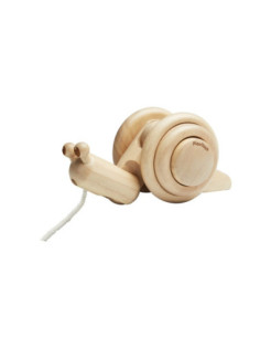 Arrastre caracol natural PlanToys | Juguete de madera infantil