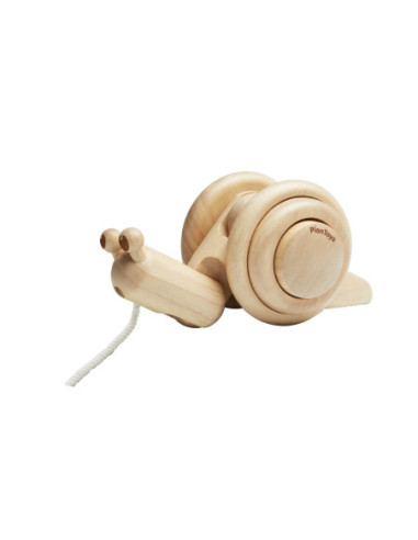 Arrastre caracol natural PlanToys | Juguete de madera infantil
